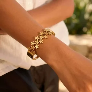 Gold Flower Cuff
