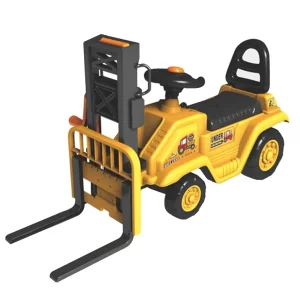 Slide Baby Ride On Car Construction Forklift Toy Manual Foot-to-Floor Engineering Vehicle with Moving Fork for Toddlers Boys
