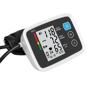 معدات طبية من الشركة المصنعة بسعر منخفض جهاز قياس ضغط الدم الأوتوماتيكي بشاشة LCD مقياس ضغط الدم الإلكتروني الأوتوماتيكي لقياس ضغط الدم في الذراع العلوية مع خيار اللغة