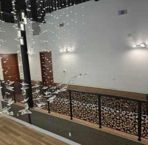 Exterior Powder Coated Wrought Iron Porch Railing Outdoor Metal Railing for Porch Stair