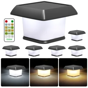 Intelamp Solar Landscape Light Garden Lamp Outdoor Waterproof LED Solar Powered Fence Post Cap Lights