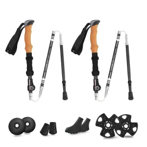 Nordic 5-Section Ultralight 3K Carbon Fiber Collapsible Folding Hiking Trekking Poles Walking Stick