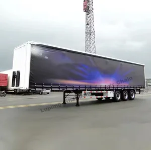 Semi-Trailer Truck Curtain Side Cargo Van Box Truck for Road Transportation