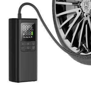 Smart Wireless Tire Air Pump With USB Charging Power Bank Function Digital Display For Quick Car Bike Inflation Emergency Light