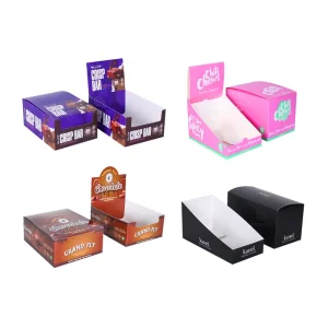 Custom Cardboard PDQ Display Box for Chocolate &amp; Candy Shelf Ready Tear Away Display Retail Packaging Box for Power Bars