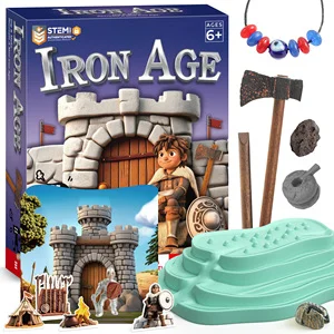 Eduman Private Label STEM Educational Science Toy Iron Age Dig Kit DIY Archaeology Excavation Set Medieval Castle Knight Figure