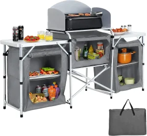 Wholesale Outdoor Kitchen Camping Cabinet with Aluminium Frame for Picnic Travel Beach