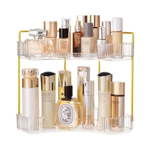 2-Tier Bandeja de tocador para perfumes en el baño