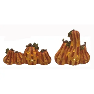 China Resin Arts & Craft Halloween Colored Jack-o'-lanterns Pumpkin tier with Light Trick-Or-Treat Decorations indoor-outdoor statues Manufacturers, Factory