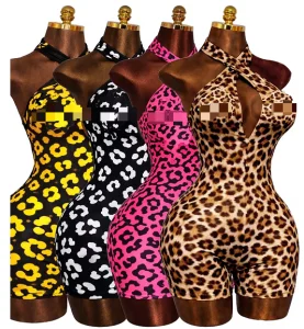 2026 Summer Fashion Female Sexy Party Club Wear Sleeveless Backless Printed Words Shorts Jumpsuit Rompers for Woman