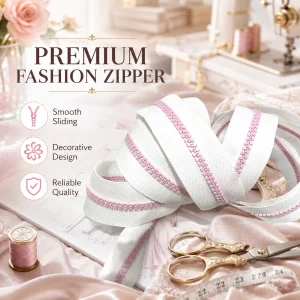 Fancy #5 Open End Pink UV Photochromism Plastic Zipper Special Resin Zipper Clothes Fashionable Nylon Manufactured Zipper