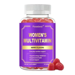 Rosebest China Manufacturer OEM Private Label HALAL Natural Vegan 14 Essential Nutrients Women's Multivitamin Gummy Supplement