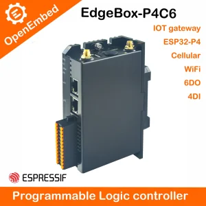 4DI 6DO RS485 Ethernet WIFI BLE 5.0 4G LTE LoRa ESP32 P4 C6 Industrial Control IoT Gateway Modular PLC Programming Controller