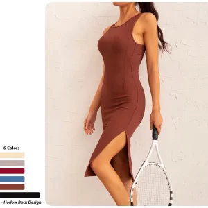 Vestido de tenis sin mangas esencial de verano al por mayor con sujetador incorporado