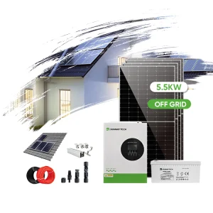 Residential 5KW Off Grid Solar System With Wall Mounted Battery and Full Mounting Kit
