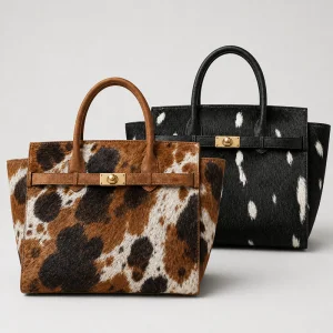 Custom Calf Hair Handbag Leather Tote