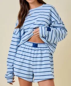 Custom Logo Casual Sweatshirt Skort Set