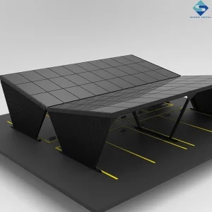 Sinpometal Aluminum Carport Structure with Solar Panel Mounting Bracket, Photovoltaic Rail, and Ground Mounting System