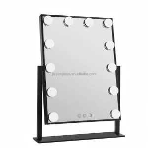 Desktop hollywood Style Smart Touch Screen Makeup Mirror 9 Bulbs Vanity Mirror with Light Bulbs 12 Lights