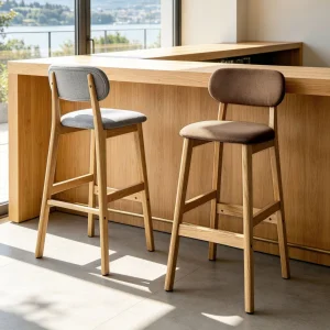 Modern Minimalist Wood Bar Stools