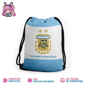 Compact Football Match Day Drawstring Bag Easy Clean Soccer Fan Spirit Backpack Durable Cord Cinch Pack for Sport Event