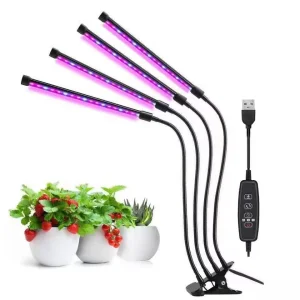 Smart Home LED Plant Grow Light With Clip-on Plant Light Light Color Switching USB Timable Dimming Full Spectrum Grow Lamp