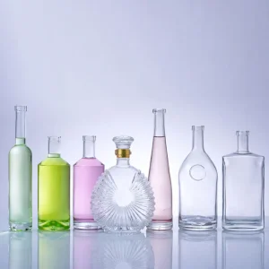 375ml, 500ml, 750ml, 1000ml Frosted Custom Printing Bottle Decanter Private Label Whiskey Tequila Mezcal Gin Glass Packaging Glass Spirits Bottle with Cork Lid