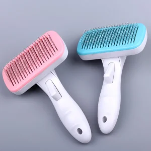 Herramienta de aseo autolimpiante para perros y gatos de pelo corto