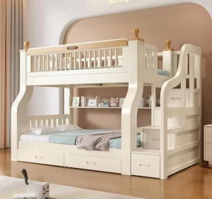 Contemporary Solid Bunk Bed For Minimalist Interiors And Multi-Generational Family Co-Living