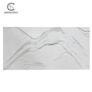 White Veined Calacatta Gold Quartz Stpne Slab for Vanity Top