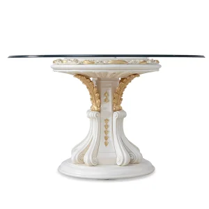 Classic Glass-Top Console Table Ornate Carvings and Functional Design for Entryway Spaces