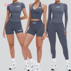 2026 Women's Yoga Gym Fitness 6-Piece Breathable Lightweight Sportswear Set High Quality Seamless Workout Outfits Elastic Waist