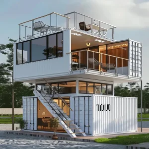 Casa Modular de Múltiplas Camadas em Contêineres de Carga Chineses com Preço Baixo