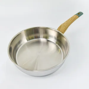 3-ply Frying Pan 304 Stainless Steel Wok Non-stick Uncoated Pan Triply Skilet