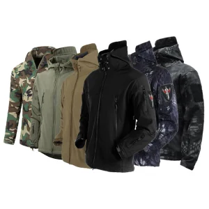 2024 Customize Logo Outdoor Jacket Waterproof Sport Zipper for Hooded Softshell Men Waterproof Jacket Tactical Jacket Custom Fit