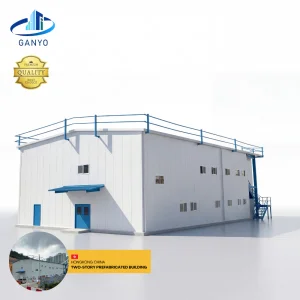 Steel Frame Two-Story Prefabricated Building Modular Structure for Office, Dormitory and Commercial Use