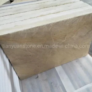 Yellow Wooden/Vein Sandstone Mushroom with Natural Split Surface
