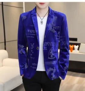 OEM Custom Brand Logo Wholesale Men Casual Autumn Handsome Suit Slim Fit Long Sleeve Blazer Jacket