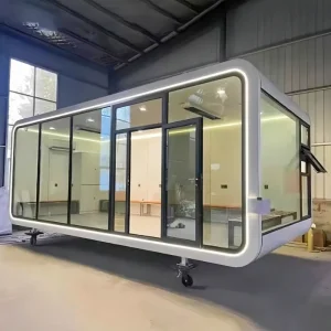 Instalación Rápida de Cabañas Módulares Prefabricadas en Forma de Manzana, Casa Contenedor Desmontable para Resort Turístico Hotel