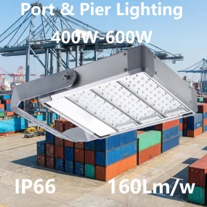 Marine Grade Heavy Duty 400W-600W LED Floodlight IP66 Anti-Corrosion for Port Terminal &amp; Pier Lighting with Meanwell Driver