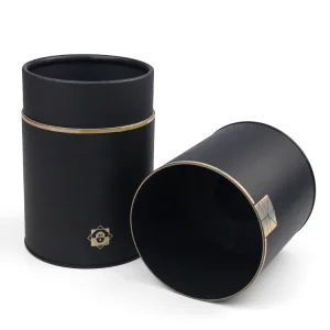 Firstsail Wholesale Custom Black Luxury Beverage Whisky Glass Paper Tube Box Bespoke Wine Bottle Packaging
