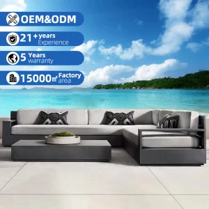 Luxury Hotel Sofa Set Outdoor Aluminum Furniture Set