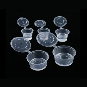 Whosale Beast Selling PP 3oz Sauce Cup with Hinged Lid