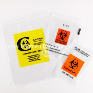 Plastic Three Layer or Four Layer Lab Biohazard Zipper Specimen Bag