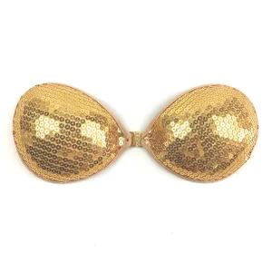 Women's Strapless Backless Sequin Embroidery Bra