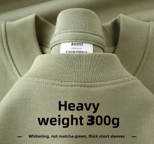 300gsm Drop Shoulder Graphic Heavyweight T-shirt Luxury Blank Heavy Cotton Streetwear Boxy Oversized Tshirts Mens Custom T Shirt