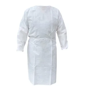 Bata desechable de polipropileno de fábrica, bata de aislamiento desechable, bata médica de aislamiento no tejida PP16GSM 20GSM 25GSM 30GSM 35GSM 40GSM