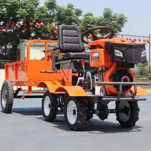 9hp/13hp/15hp 4x4 Diesel Ride-On Cultivator Tiller Multifunctional Walking Tractor for Paddy Field Rotary Ditching With Trailer