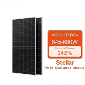 Aiko Higher Power Aiko-A670-Grh66dw 680W 670W 660W 650W Aiko Stellar Series Bifacial PV Module for Commercial Solar System