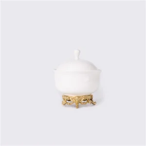 High-Quality Covered Bowl Dried Fruit Plate Dried Fruit Dish Covered Teacup Brass Base